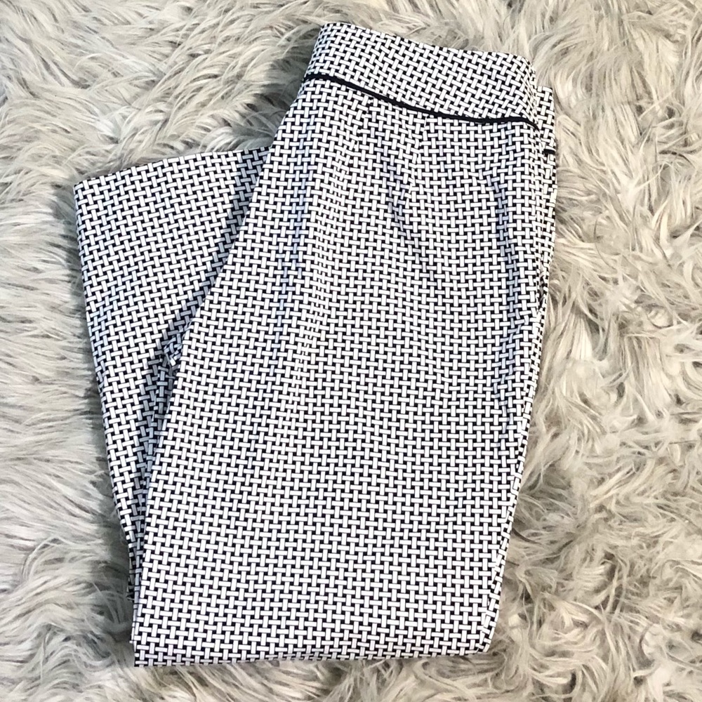 talbots black white capri stretch pants